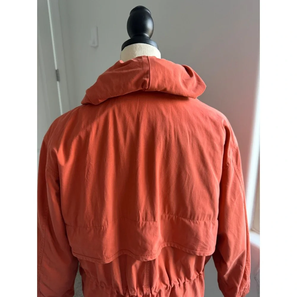 Burberry‎ Cotton Parka Jacket Burnt Orange Hooded Removable Lining Jacket Sz XL - Picture 7 of 16